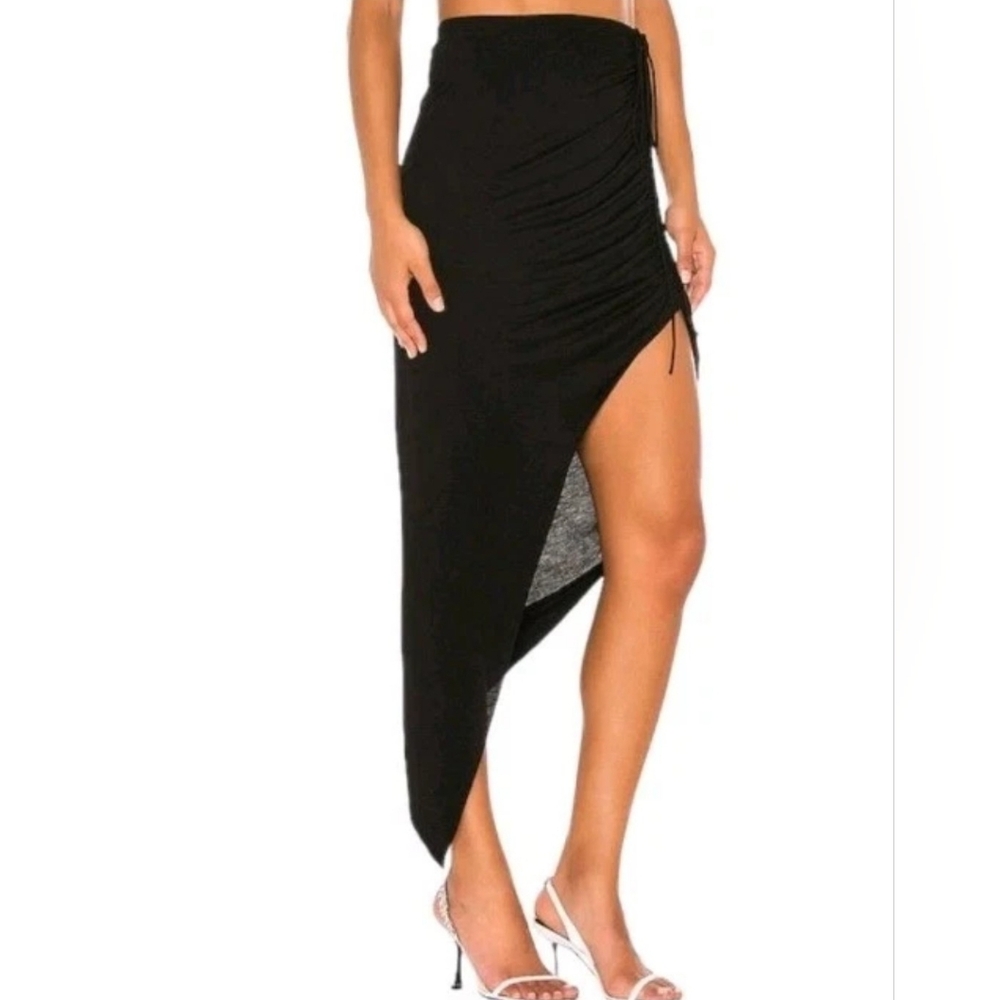 Helmut Lang Kinetic Jersey Asymmetric Draped Wrap Skirt Size S